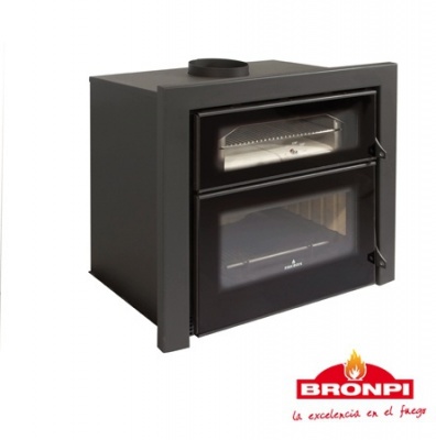 Čuguna kurtuve ar cepeškrāsni Bronpi EVEREST 14kw (ar siltā gaisa ventilatoru)