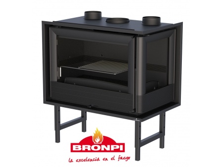 Stūra kurtuve Bronpi PARIS E 11 kw - 14 kW (ar siltā gaisa ventilatoru)